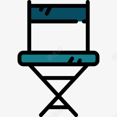 椅子电影2线性颜色图标图标
