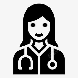 职业妇女医生职业妇女填充物图标高清图片