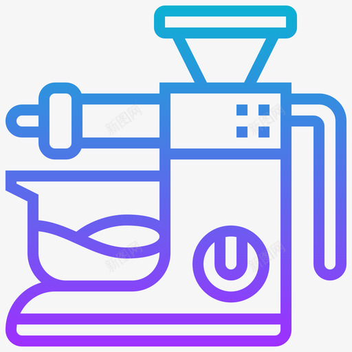榨汁机厨房工具36梯度图标svg_新图网 https://ixintu.com 厨房 工具 梯度 榨汁机