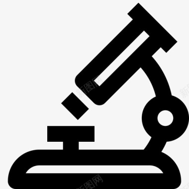 显微镜科学121线性图标图标