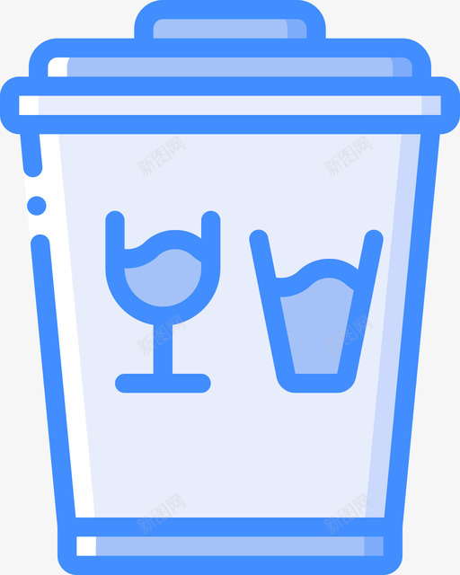 玻璃箱垃圾桶6蓝色图标svg_新图网 https://ixintu.com 垃圾桶 玻璃 蓝色
