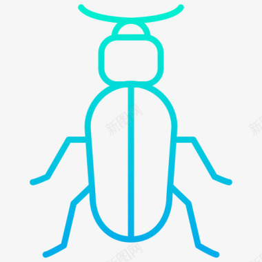 甲虫昆虫32梯度图标图标