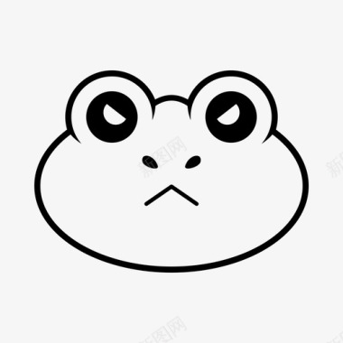 愤怒的青蛙表情头线图标图标