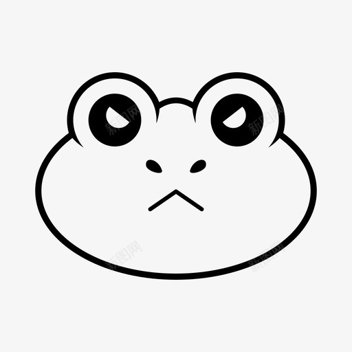 愤怒的青蛙表情头线图标svg_新图网 https://ixintu.com 愤怒 素描青蛙 表情 青蛙