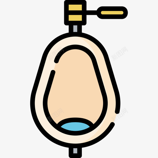 小便器水管工34线性颜色图标svg_新图网 https://ixintu.com 便器 小便 水管 管工 线性 颜色