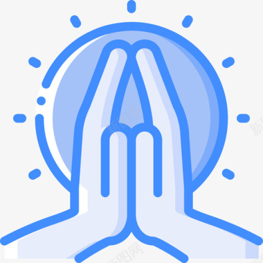 祈祷瑜伽29蓝色图标图标