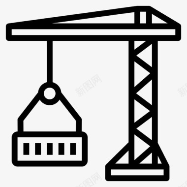 起重机装运8直线式图标图标