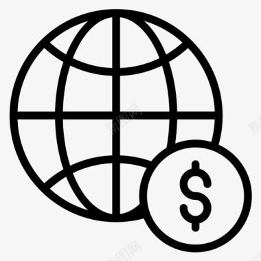 世界经济金融全球经济图标图标