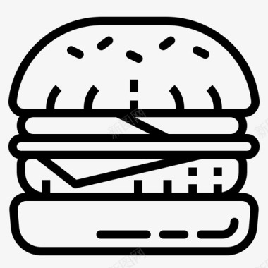 汉堡包小面包芝士汉堡图标图标