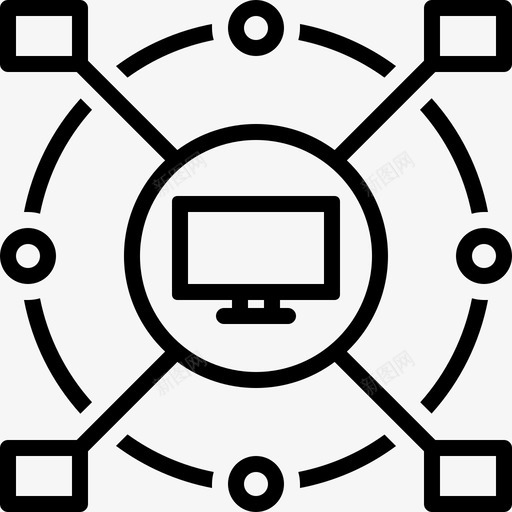 计算机化联网网络化图标svg_新图网 https://ixintu.com 监控 网络化 联网 计算机化