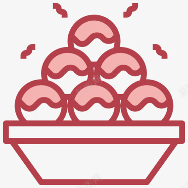 Takoyaki东方食品5红色图标图标