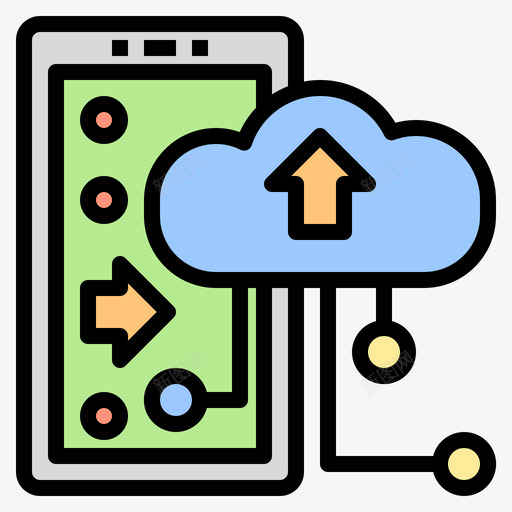 云存储移动接口8线颜色图标svg_新图网 https://ixintu.com 存储 接口 移动 颜色