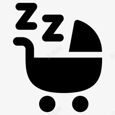 婴儿车新生儿睡觉图标图标