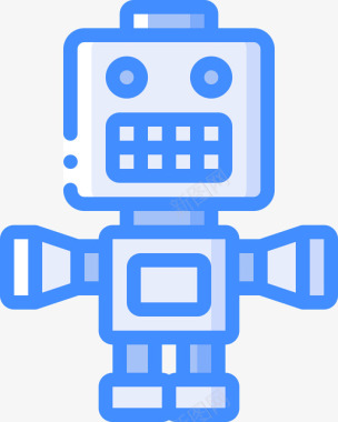 机器人恐怖表演蓝色图标图标