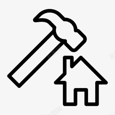 盖房子锤子房子图标图标