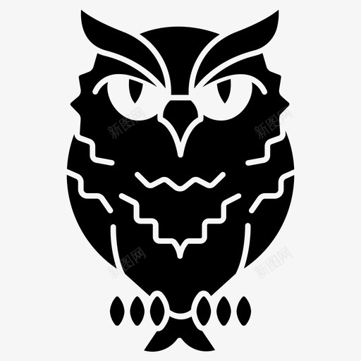 猫头鹰动物鸟图标svg_新图网 https://ixintu.com 万圣节 动物 猫头鹰 自然 雕文