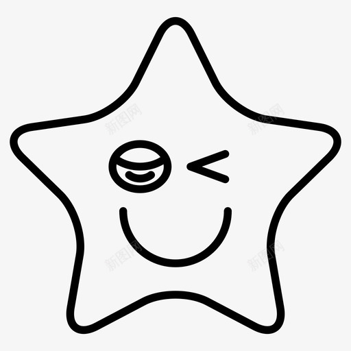 星星表情符号表情图标svg_新图网 https://ixintu.com 星星 眨眼 符号 表情