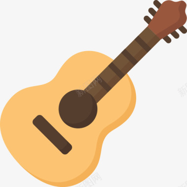 吉他乐器29扁平图标图标