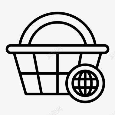 篮子购买全球图标图标