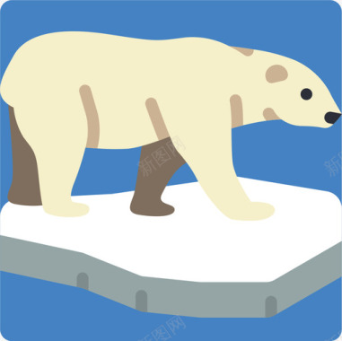 北极熊北极18扁平图标图标