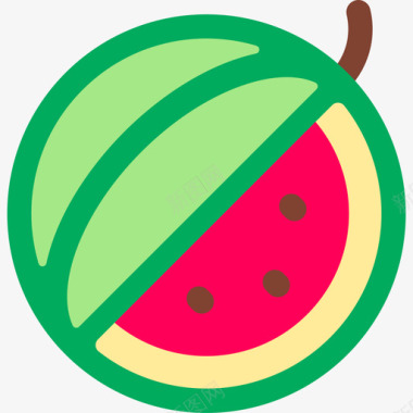 西瓜食品181扁平图标图标