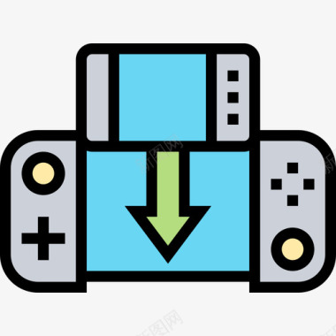 连接电子游戏13线性颜色图标图标