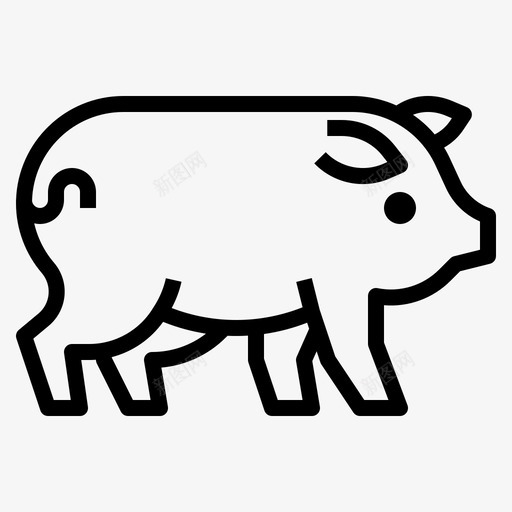 猪动物77直系图标svg_新图网 https://ixintu.com 动物 直系