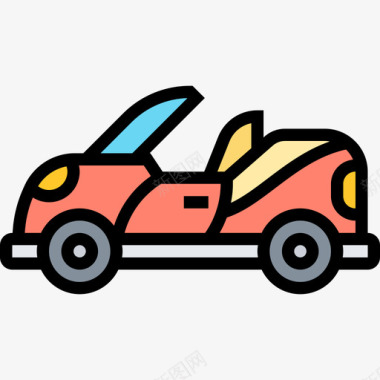 汽车交通工具3线颜色图标图标