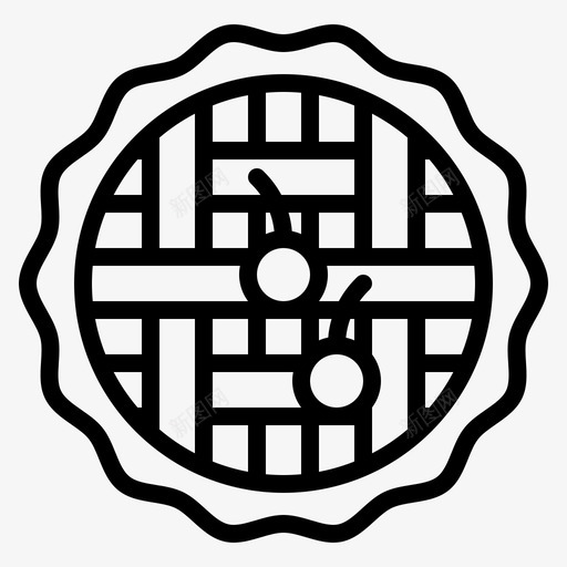 樱桃派面包店蛋糕图标svg_新图网 https://ixintu.com bakeryoutline 樱桃 甜点 蛋糕 面包店