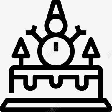 圣诞节面包房蛋糕图标图标