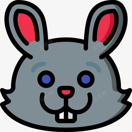 兔子宠物8线性颜色图标svg_新图网 https://ixintu.com 兔子 宠物 线性 颜色