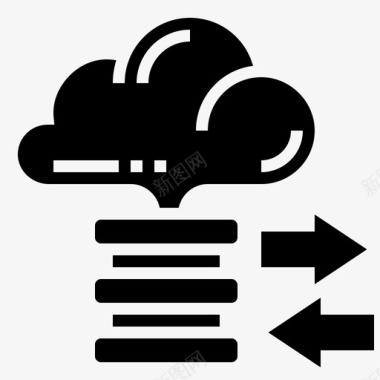 云存储数据管理5字形图标图标