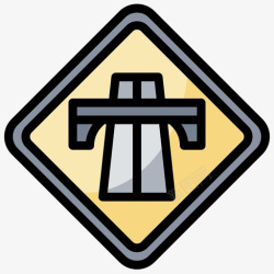 公路交通标志公路交通标志29线形颜色图标高清图片