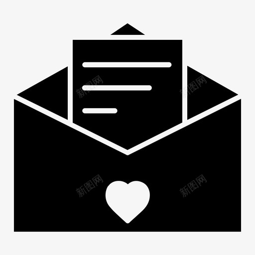 情书电子邮件心形图标svg_新图网 https://ixintu.com 填充 心形 情书 情人节 求婚 爱情 电子邮件 黑色