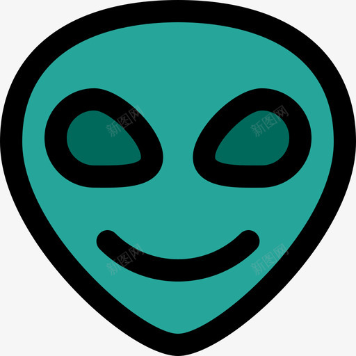 外星人笑脸和人1线性颜色图标svg_新图网 https://ixintu.com 外星人 笑脸 线性 颜色
