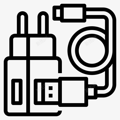 充电器女式旅行包装2线性图标svg_新图网 https://ixintu.com 充电器 包装 女式 旅行 旅行包 线性