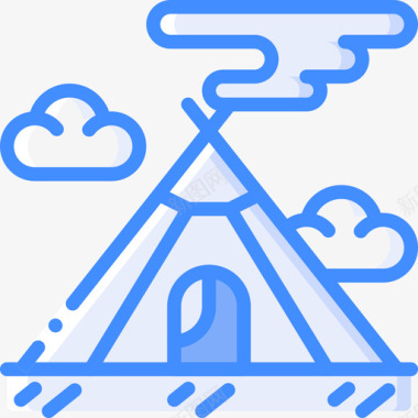 帐篷北极19号蓝色图标图标
