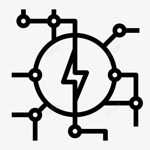 电能螺栓电路图标svg_新图网 https://ixintu.com 电源 电能 电路 螺栓