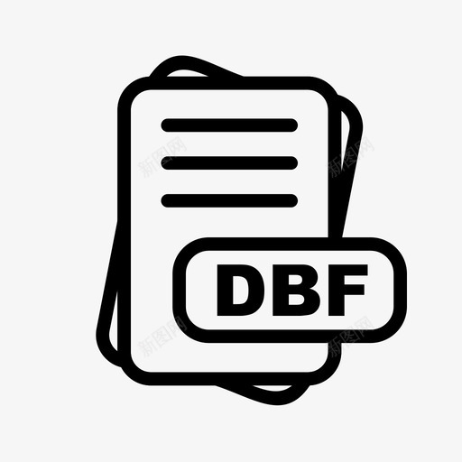 文件扩展名dbf图标svg_新图网 https://ixintu.com 扩展名 文件