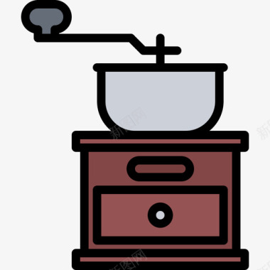 咖啡研磨机咖啡71彩色图标图标