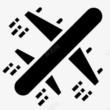 飞机运输7实心图标图标