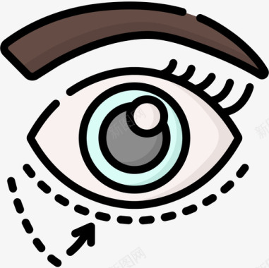 眼睛整形手术22线颜色图标图标