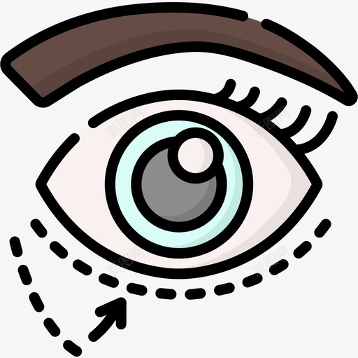 眼睛整形手术22线颜色图标svg_新图网 https://ixintu.com 手术 整形 眼睛 颜色