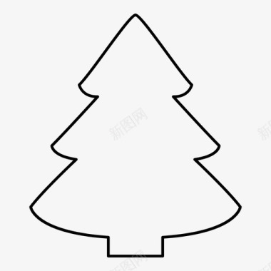 圣诞树松树圣诞节图标图标