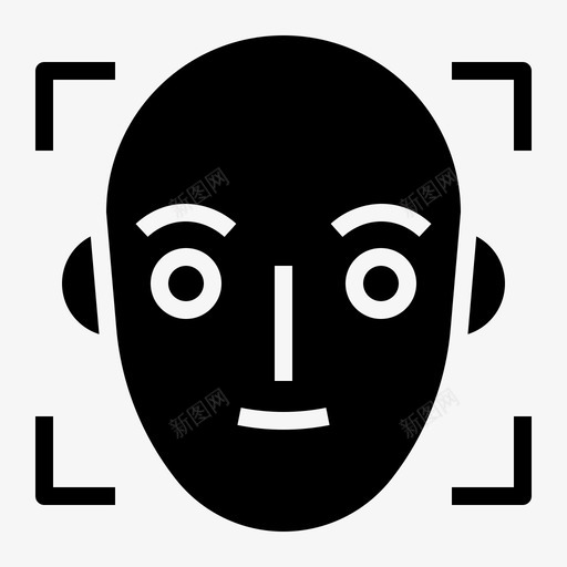 人脸识别人工智能89填充图标svg_新图网 https://ixintu.com 人工智能 人脸 填充 识别
