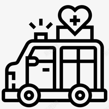 汽车救护车献血图标图标