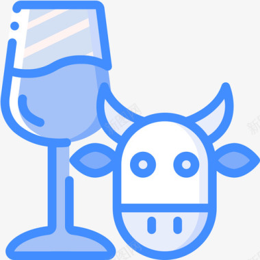 牛排葡萄酒11蓝色图标图标