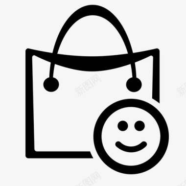 购物袋快乐快乐购物袋付款接受图标图标
