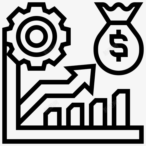 收入增长投资图标svg_新图网 https://ixintu.com 产品管理 利润 增长 投资 收入