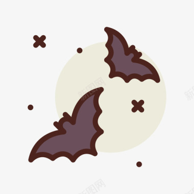 蝙蝠万圣节169线性颜色图标图标
